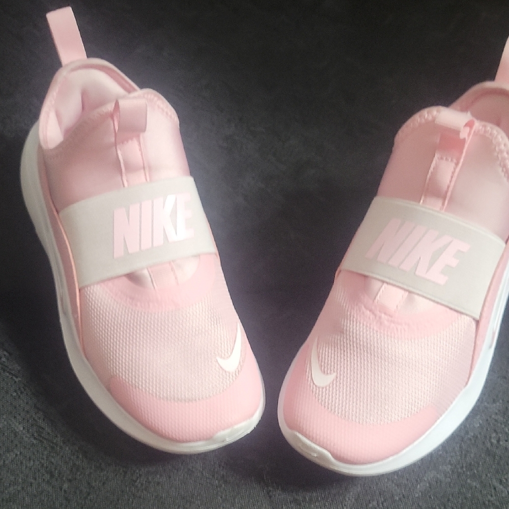 Nike Kids Light Pink Slip-On Sneakers with White Accents